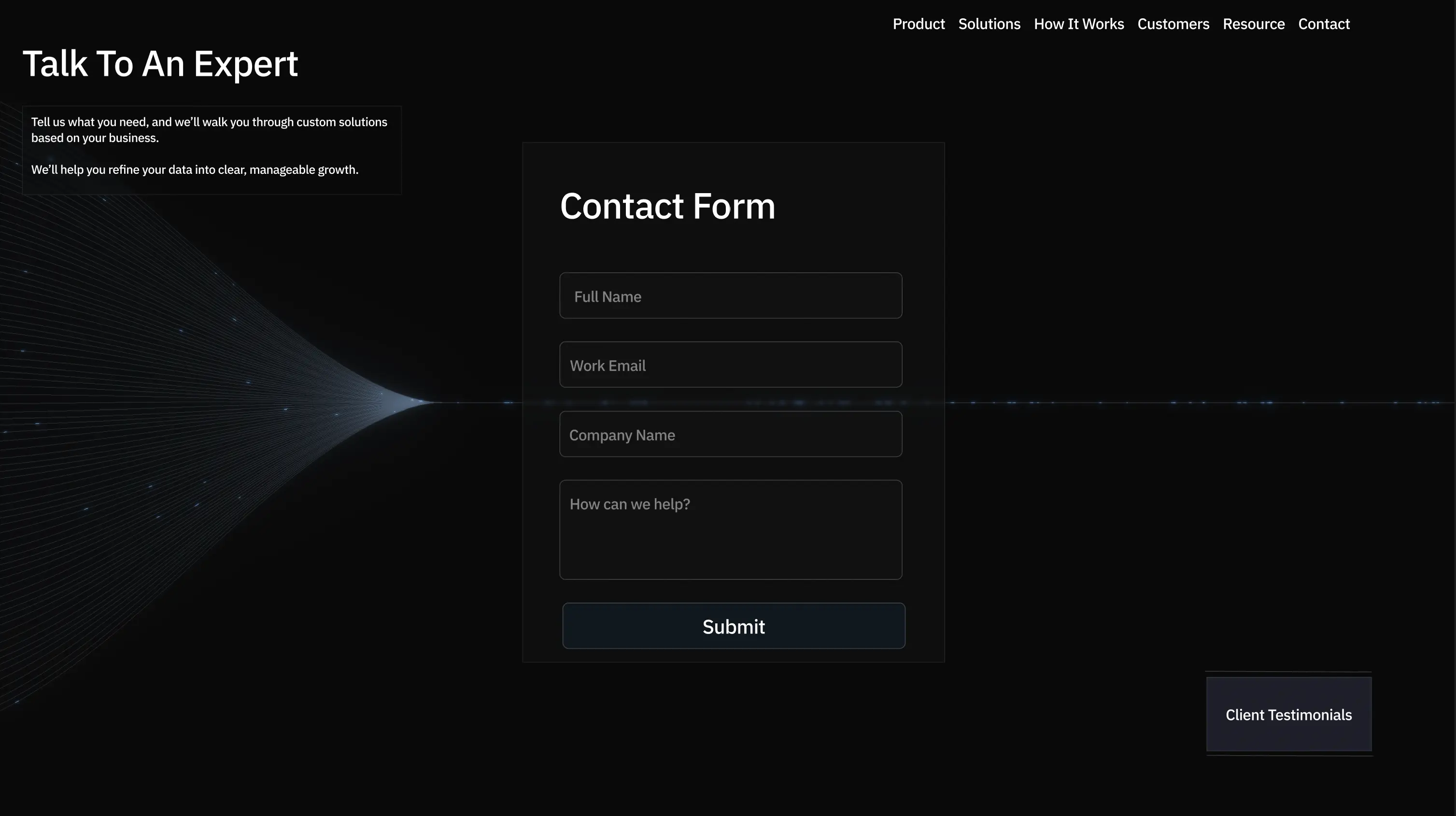 Neurelic contact page design
